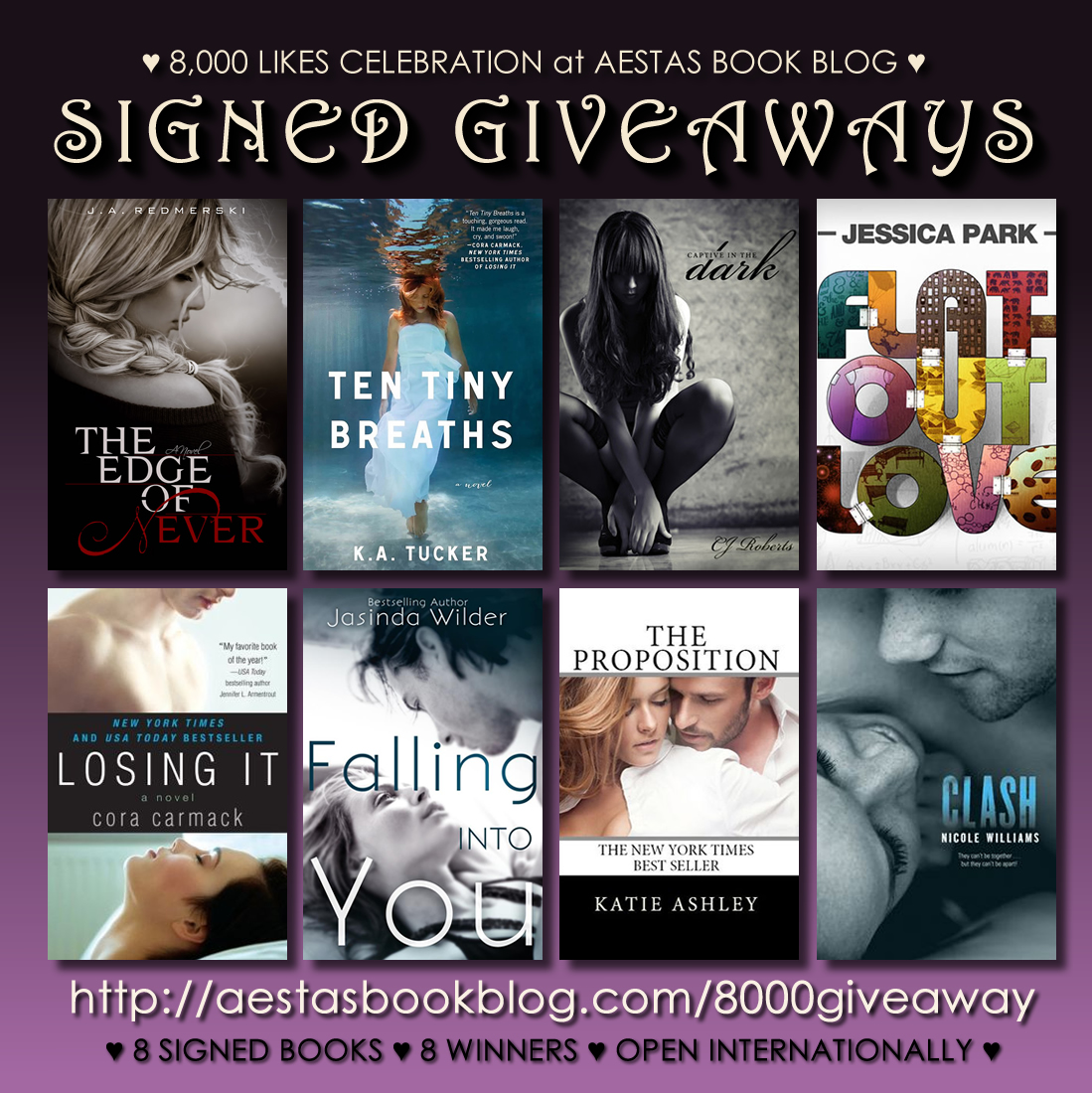 ♥ SIGNED BOOK GIVEAWAY ♥ Thank you for the 8,000 Likes
