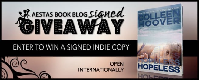 SIGNED GIVEAWAY — HOPELESS (indie copy) by Colleen Hoover